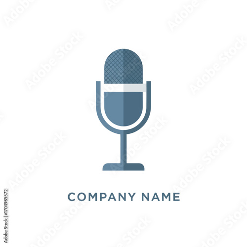 Modern flat design microphone logo icon for audio branding.