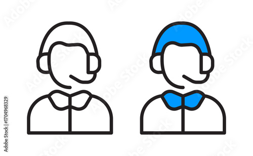 Editable Customer Service Icon Set Call Center Support Vector Illustration
