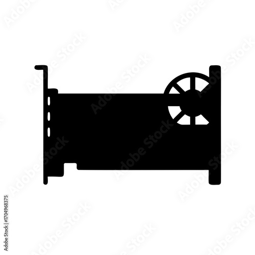 Silhouette image of a GPU or graphics card, a crucial component for gaming