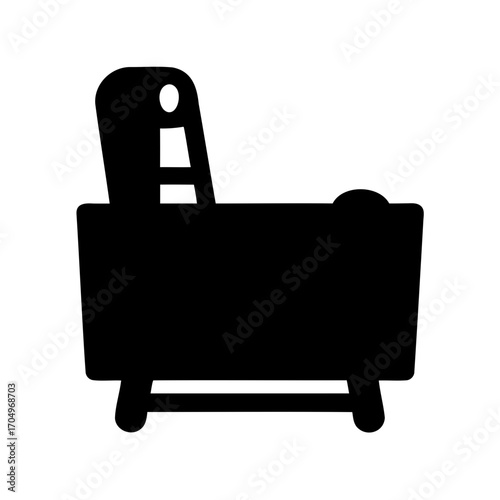 Black Silhouette of a Comfortable Lounge Chair for Relaxation and Leisure