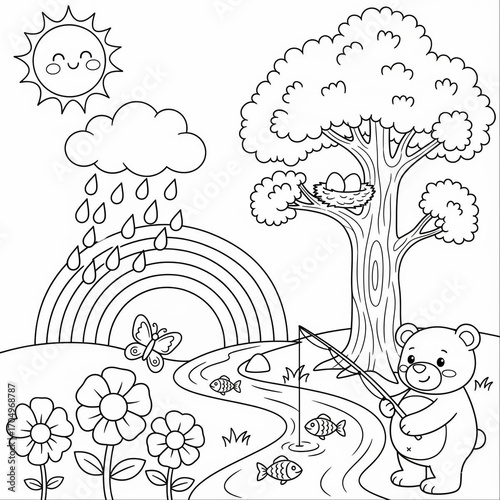 simple coloring page for kids