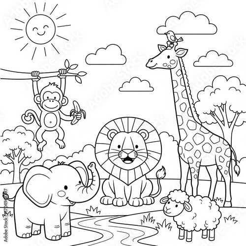 simple coloring page for kids