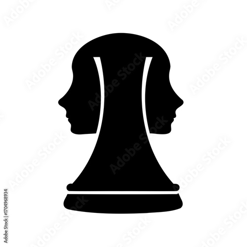 Abstract representation of duality and perspective through minimalist chess design