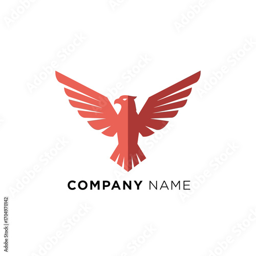 Red eagle logo design for company branding and marketing purposes.