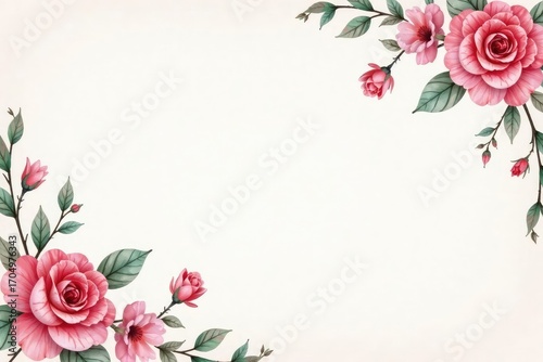 Delicate watercolor-style floral design, pastel hues, pattern, print