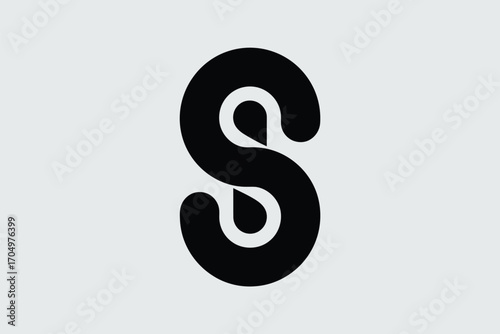 Wallpaper Mural A stylized letter s in black against a light gray background creating a modern and minimalist design Torontodigital.ca