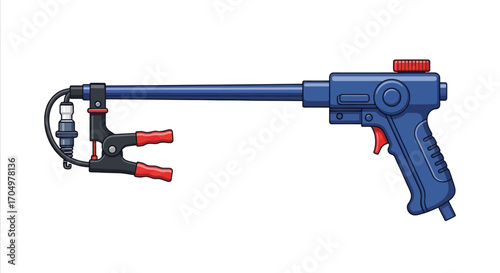 Blue and Red Battery Terminal Cleaner Tool.