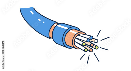 Fiber Optic Cable Close Up.