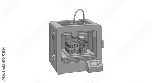 Modern 3D Printer Device for Advanced Manufacturing and Prototyping.