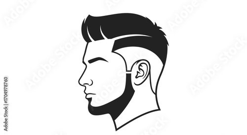 Mans side profile with a modern haircut and clean shave stylish and trendy.