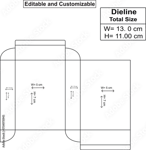 Dieline template die-cut design, box template design. medicine box design