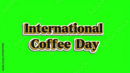International company logo with coin element on green screen