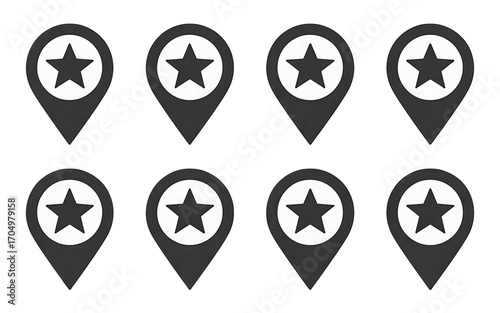 Free Download Location Pin Icons with Stars image graphic - GFXLoad