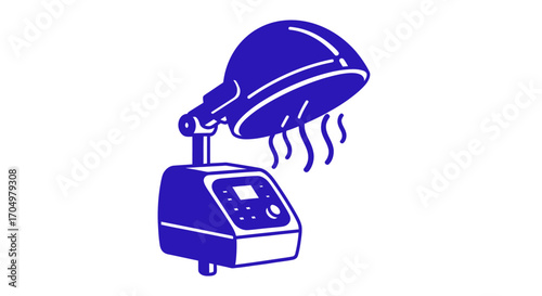 Professional salon hair steamer device for beauty treatments illustration.