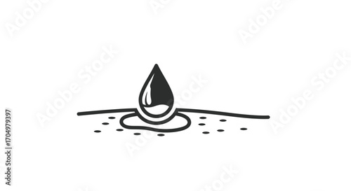 Water Drop on the Ground Illustration.