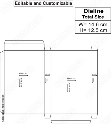 Dieline template die-cut design, box template design. medicine box design
