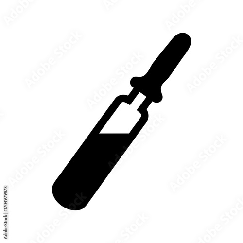 Black and white illustration of a screw driver isolated on white background