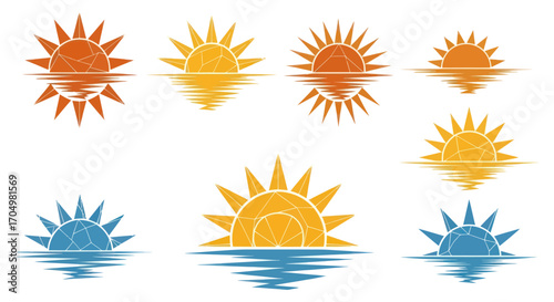 Sun Reflections: A Collection of Summer and Tropical Sun Illustrations.