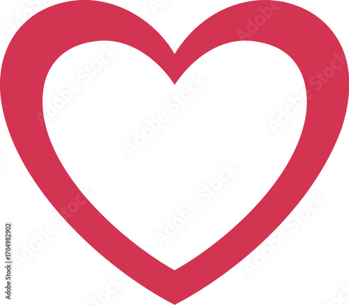 A Clean Red Heart Outline Symbolizing Love and Affection	