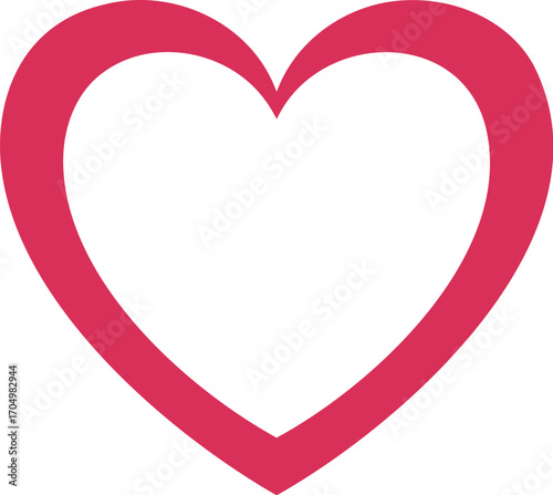 Simple outline of a pink heart symbolizing love and affection for relationships	