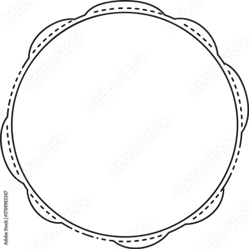 Circular Wave Pattern on Outer and Inner Edges of a Ring Shape	