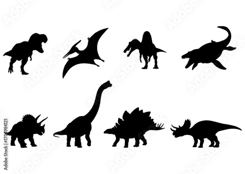 black silhouette of a dinosaur or ancient animal