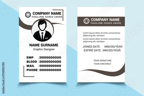 ID card design bundle, Simple business Id card design template, school and Employee ID Card Design Template, Unique, corporate, Abstract professional id card design templates for Employee and others