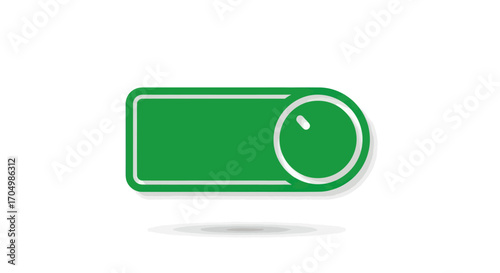 Green Toggle Switch with Clock Icon Representing Time Management or Scheduling.