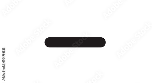 Minimalist black horizontal bar with rounded ends on white background.