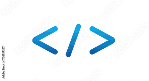 Blue Code Symbol Graphic Design.