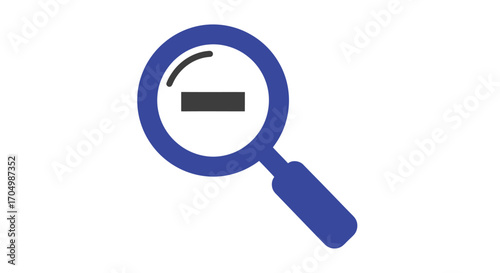 Magnifying glass showing a minus symbol for zoom out concept.