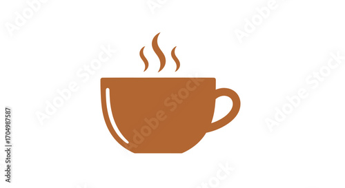 A simple brown cup with hot steam rising from it.