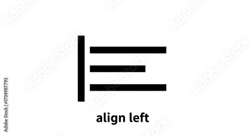 Graphic symbol representing text alignment to the left margin.