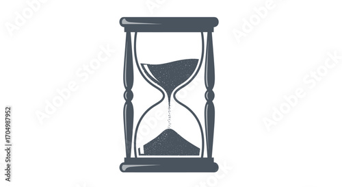 Hourglass illustration depicting the concept of time sand flowing representing moments passing.