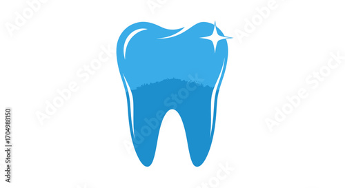 Healthy Blue Tooth Illustration for Dental Care.