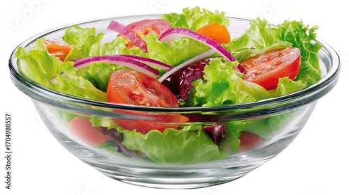 Fresh salad in a clear glass bowl (4)