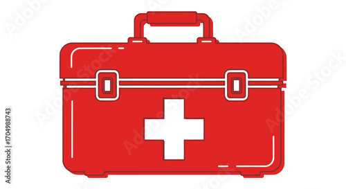 Red First Aid Kit Medical Supplies Emergency Preparedness.