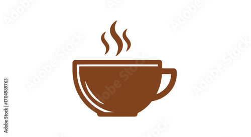 Simple illustration of a steaming cup of coffee.