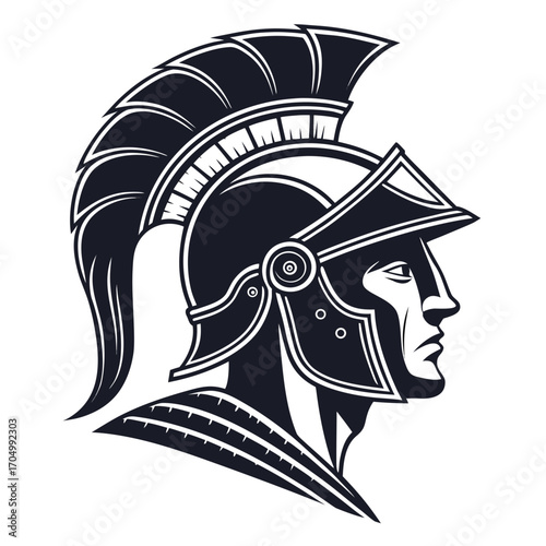 Stylized roman soldier helmet and profile