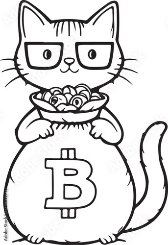 Lucky Cat Outline Clipart  Drawing Template for Coloring Pages, Crafts, and Kids’ Art