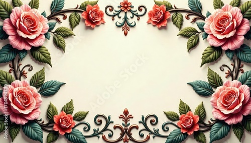 Intricate woven floral damask, elegant swirls and vines , craft, pattern