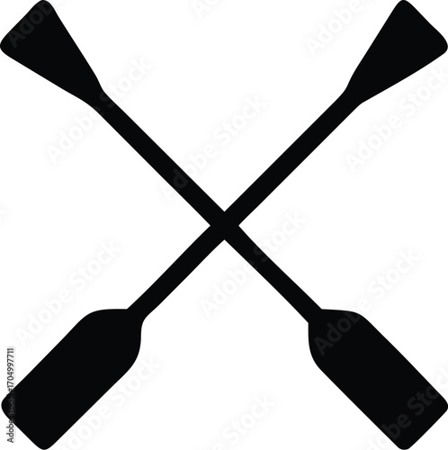 Two black oars crossed