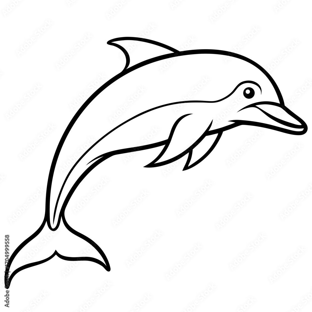 Fototapeta premium Elegant Dolphin Jumping Vector