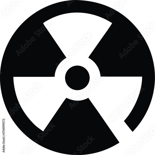 Radioactive symbol, hazard warning sign, radiation danger icon, nuclear energy, atomic power