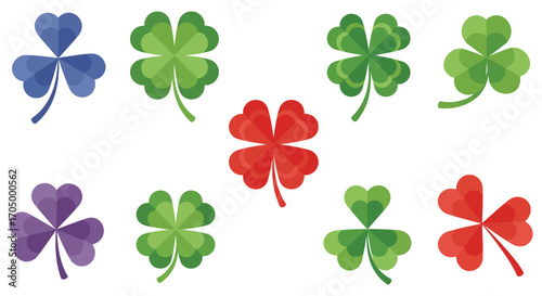 colorful clovers arranged neatly in rows and columns