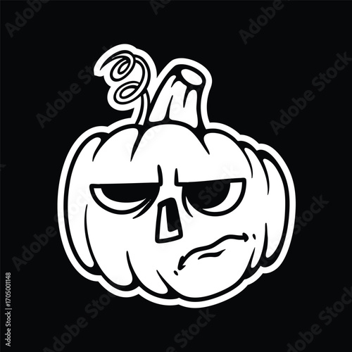 Cartoon-Style Halloween Jack O’ Lantern Doodle Illustration
