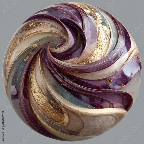 Swirling, purple, and gold orb