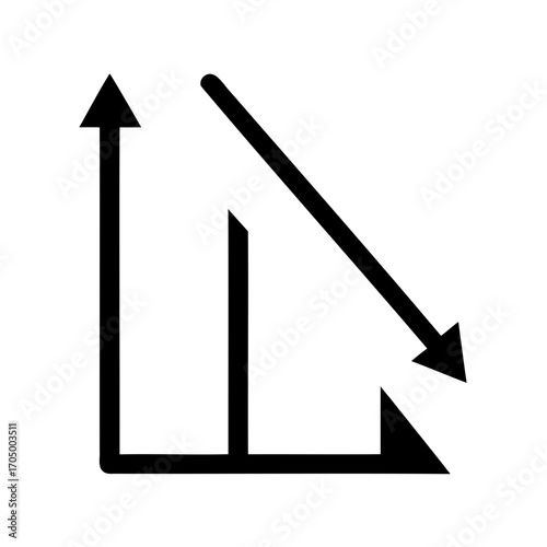 Vector art showing diverging trends with upward, downward, and horizontal movements