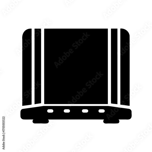Solid black silhouette of a modern air purifier or humidifier design