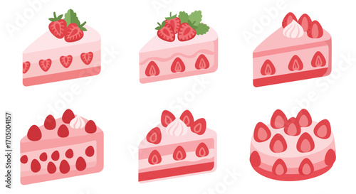delicious strawberry cakes with cream and fresh toppings